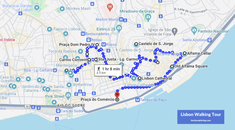 Lisbon Walking Tour Map
